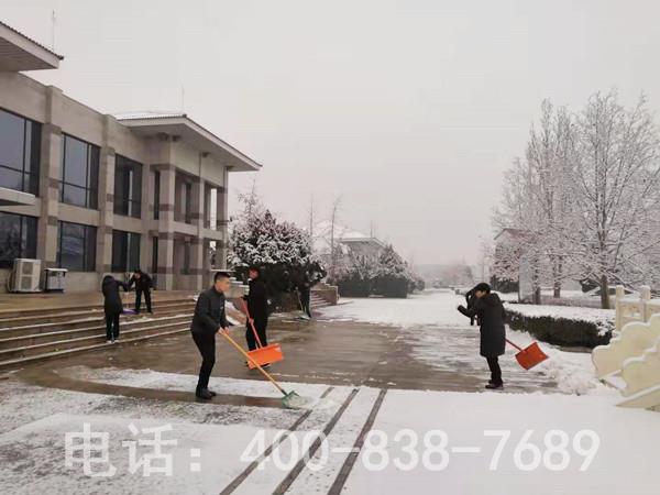 北京潮白陵园开展扫雪铲冰工作